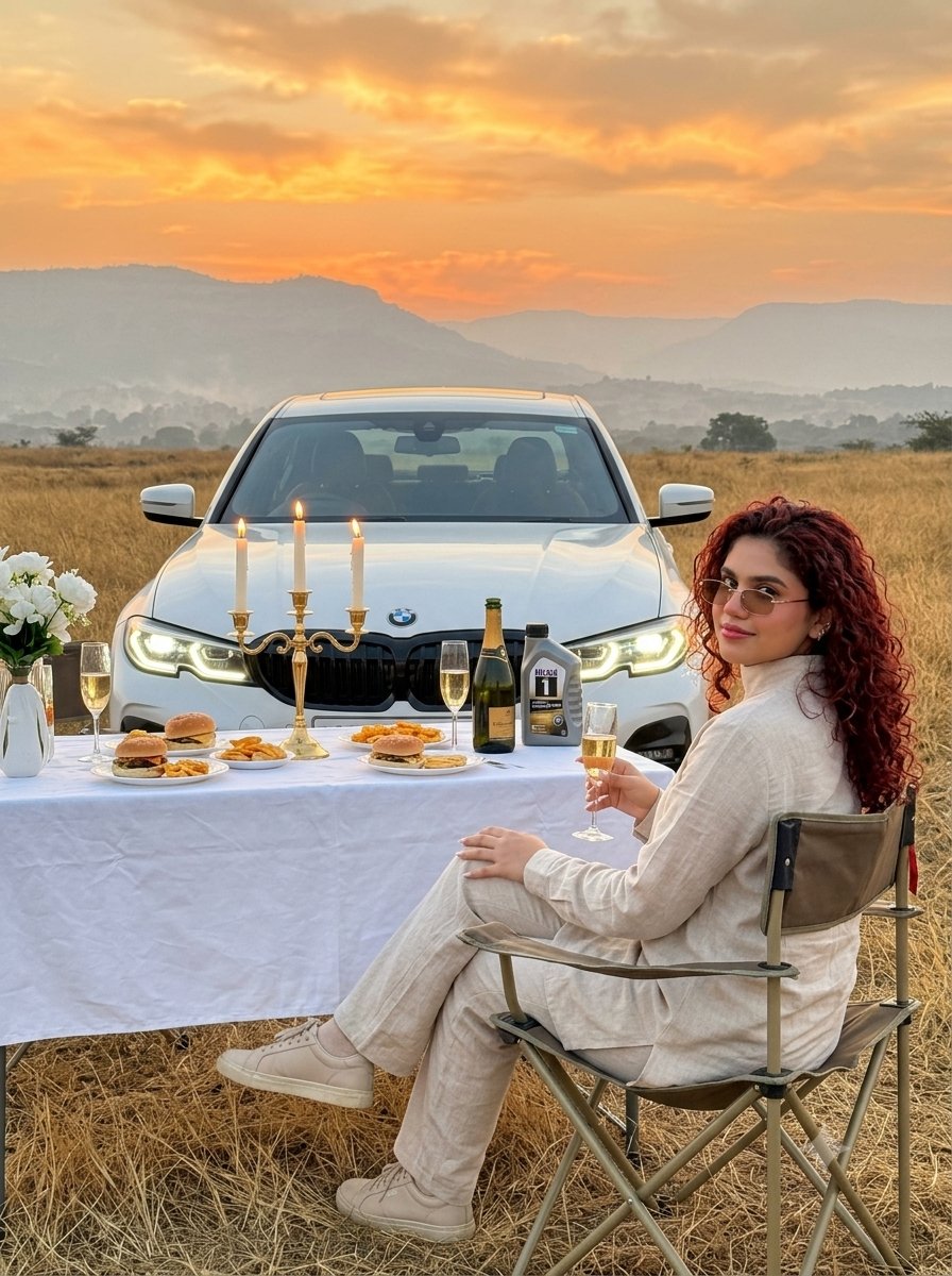 Product Marketing - Sunset Burger Scene Prompt — output 1