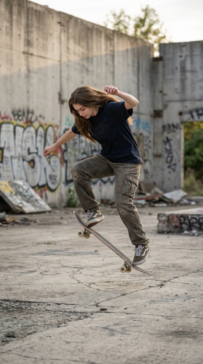 Ultra-realistic Urban Skateboarding Action Scene — output 1