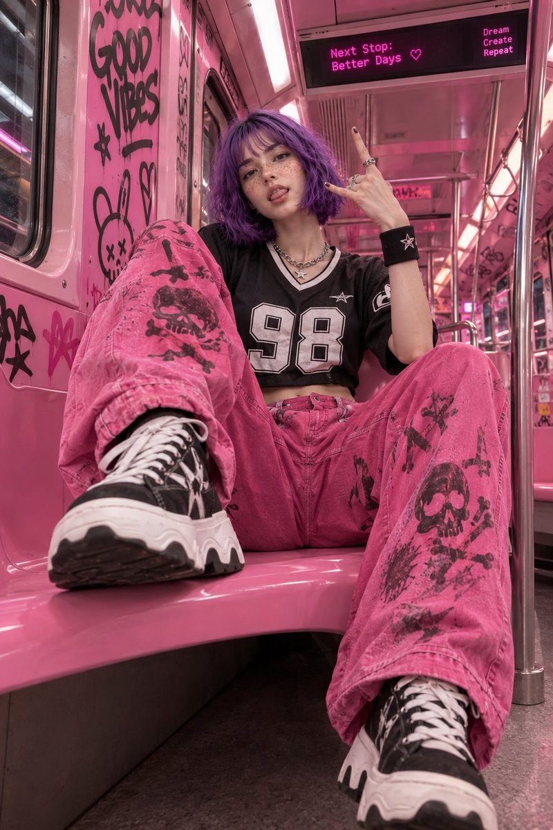 Product Marketing - Y2K Subway Fashion Portrait — output 1