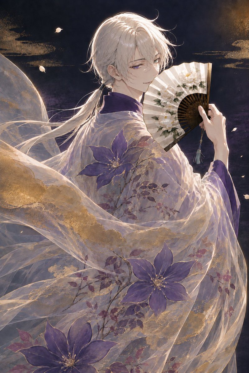 Profile / Avatar - Moonlit Floral Kimono Nobleman — output 1