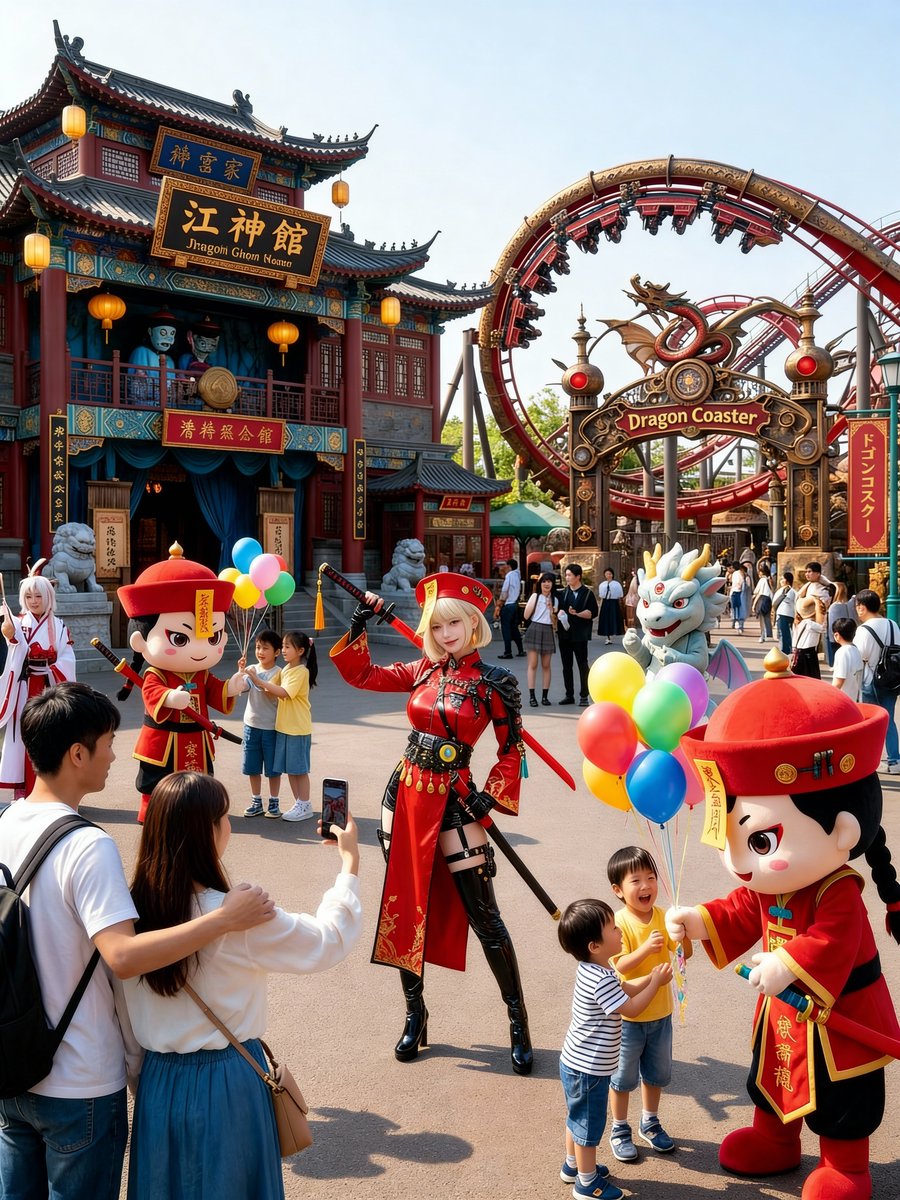 Amusement Park Prompt Template for Character Placement โ output 1