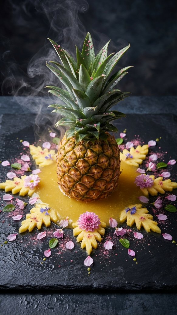 E-commerce Main Image - Hyper-realistic Macro Photo of Pineapple in Juice — output 1