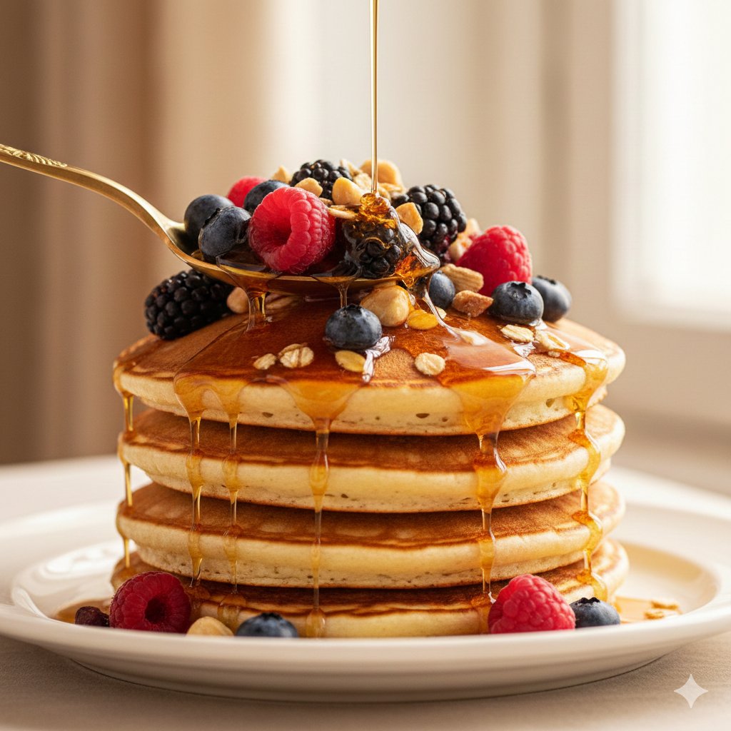 Ultra-luxury Food Commercial Video Prompt (Pancakes) — output 1