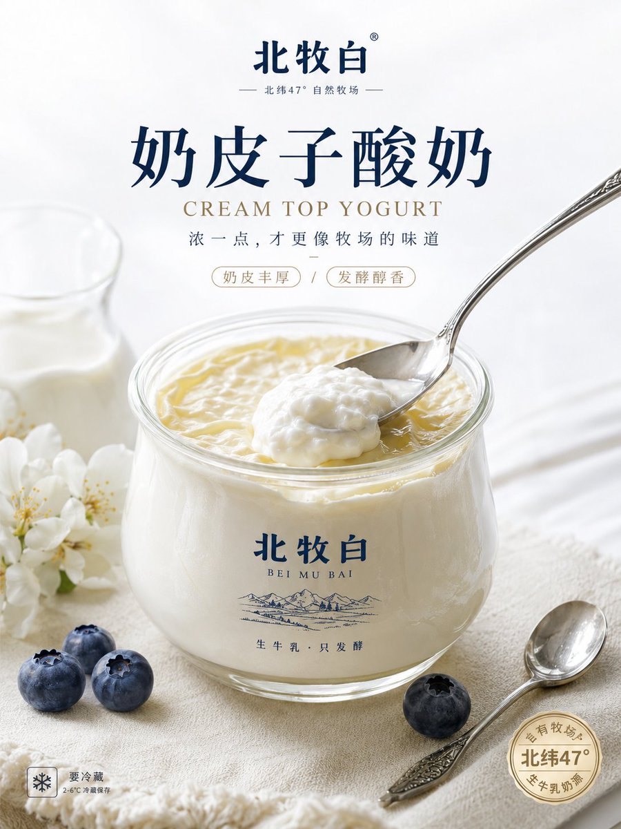 Product Marketing - High-End Dairy Dessert Poster — output 1