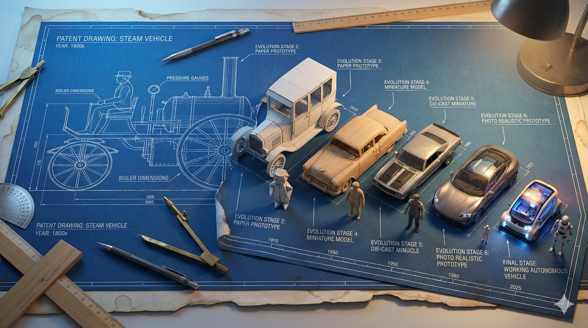 Infographic / Edu Visual - Evolutionary Blueprint Sheet for an Invention — output 1