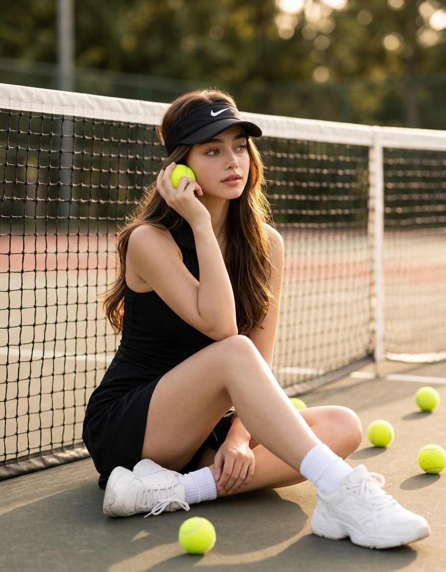 Product Marketing - Luxury Tennis Court Fashion Editorial — output 1