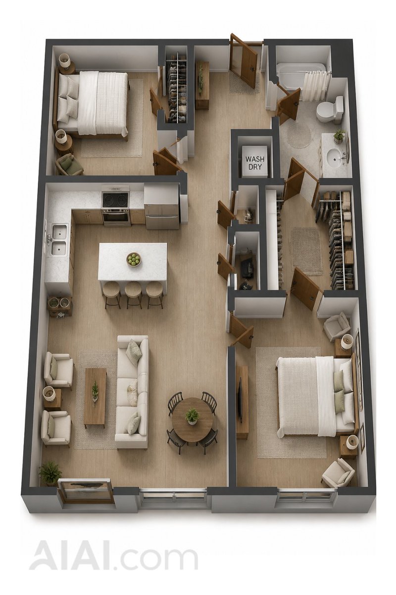 Infographic / Edu Visual - 2D Floor Plan to 3D Home Render — output 1