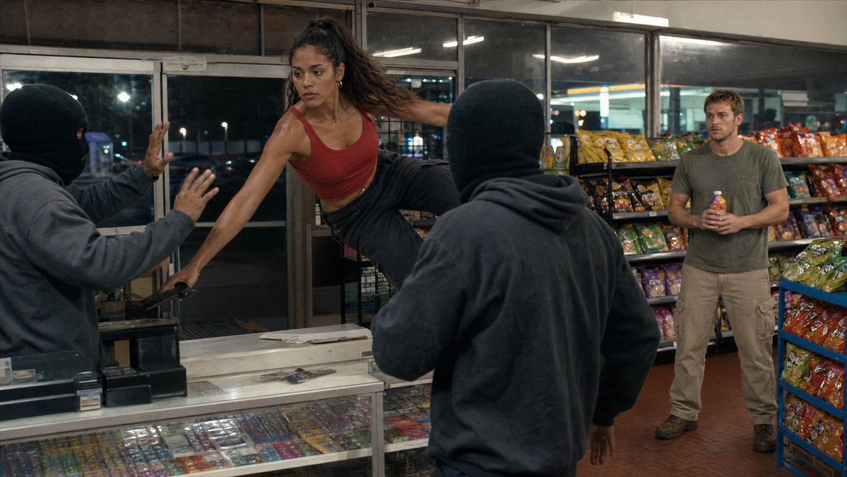 Comic / Storyboard - Convenience Store Fight Scene — output 1