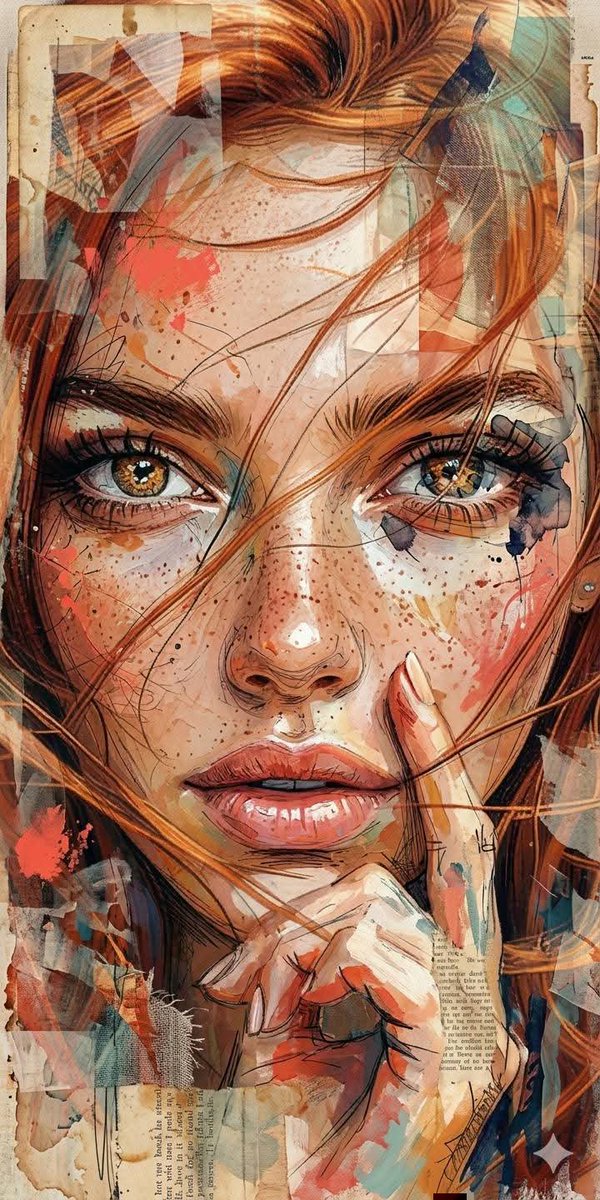 Mixed Media Abstract Portrait Illustration — output 1
