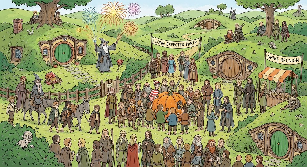 Where’s Waldo-style LOTR in the Shire — output 1