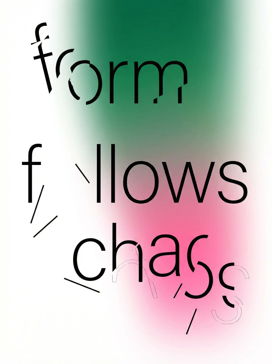 Fragmented Typography Poster Prompt (Minimalist Chaos) — output 1