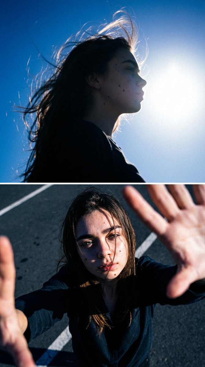 Cinematic Diptych with Identity Lock and Blue Tones — output 1