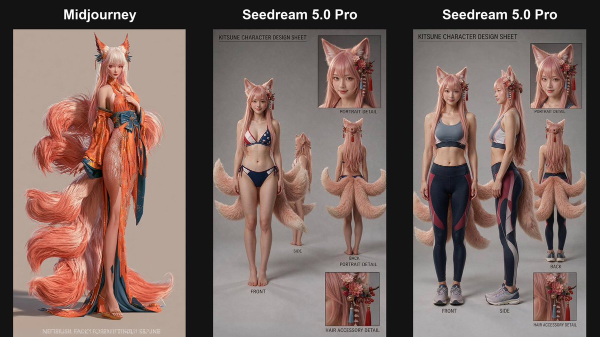 Game Asset - Nine-Tailed Fox Swimsuit Outfit — output 1