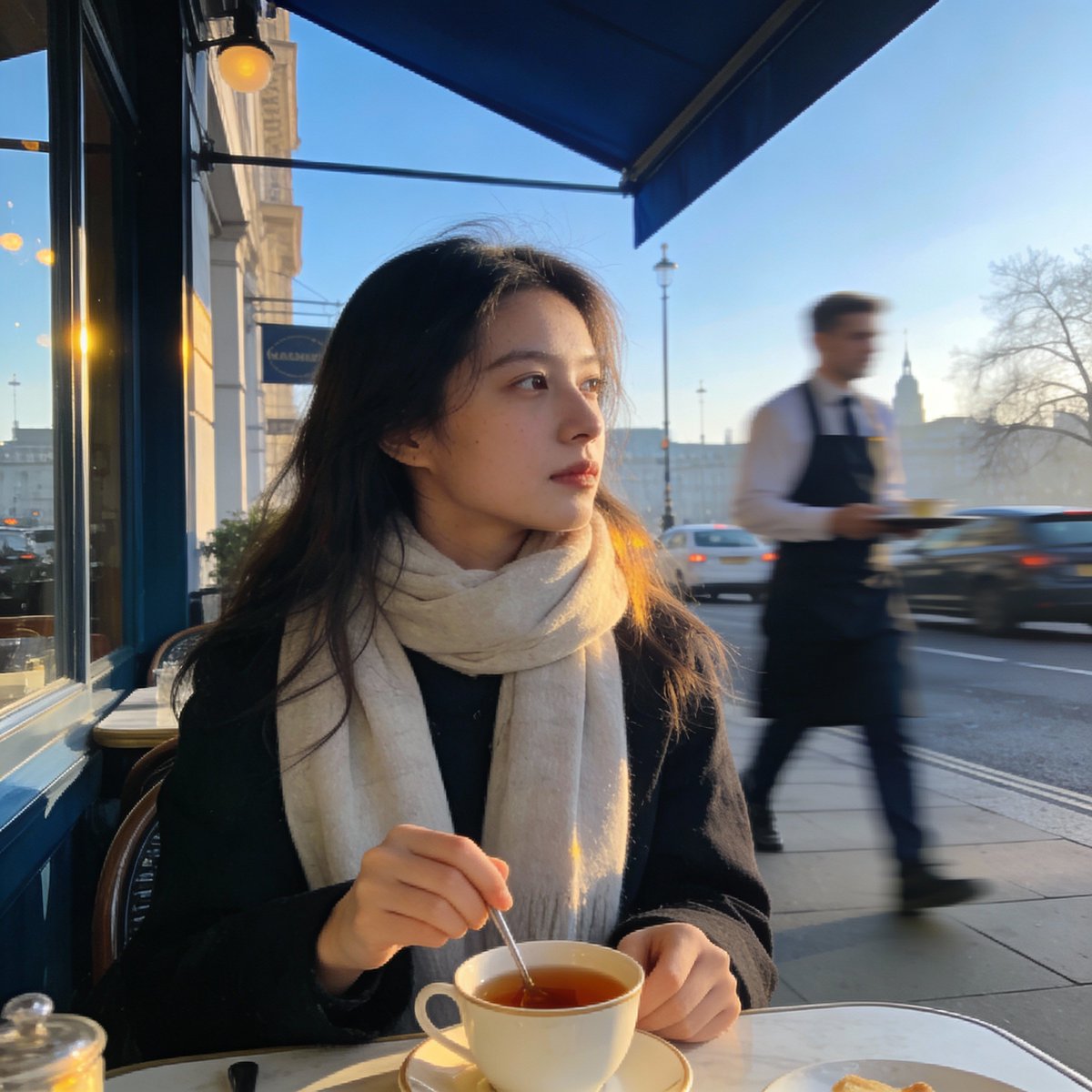 Social Media Post - London outdoor restaurant portrait with Nano Banana Pro — output 1