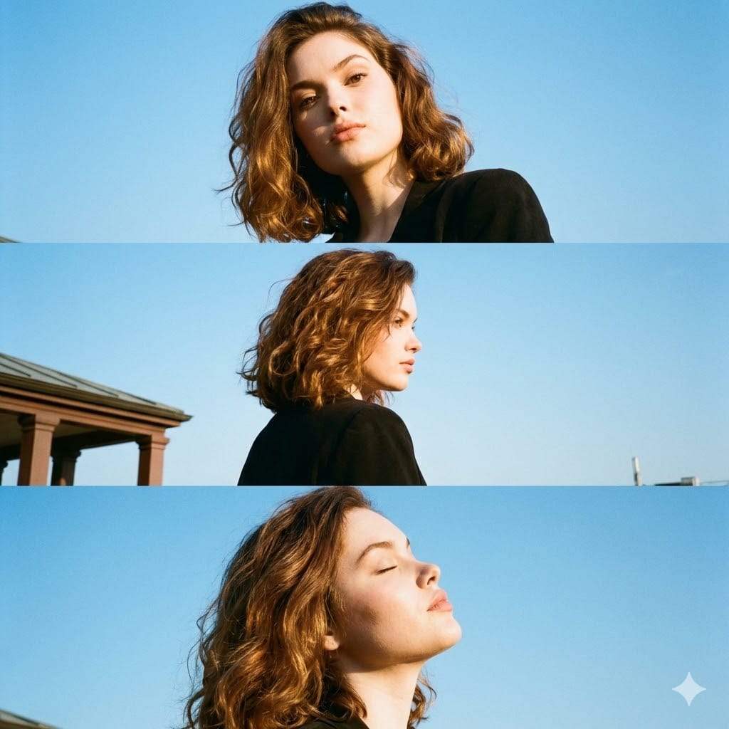 Triptych Portrait with Strict Identity Lock — output 1