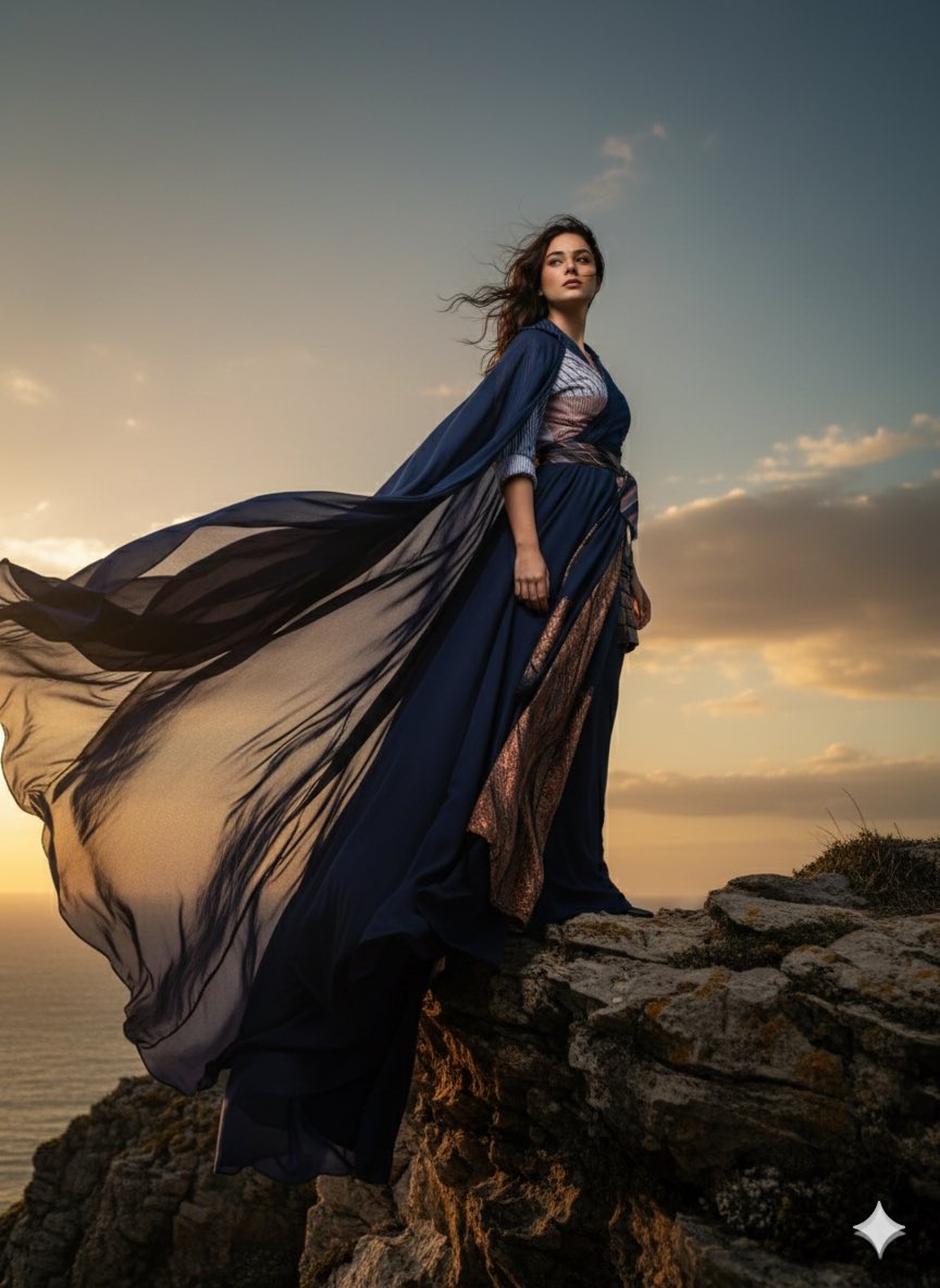 High-Fashion Cinematic Portrait Emphasizing Motion — output 1