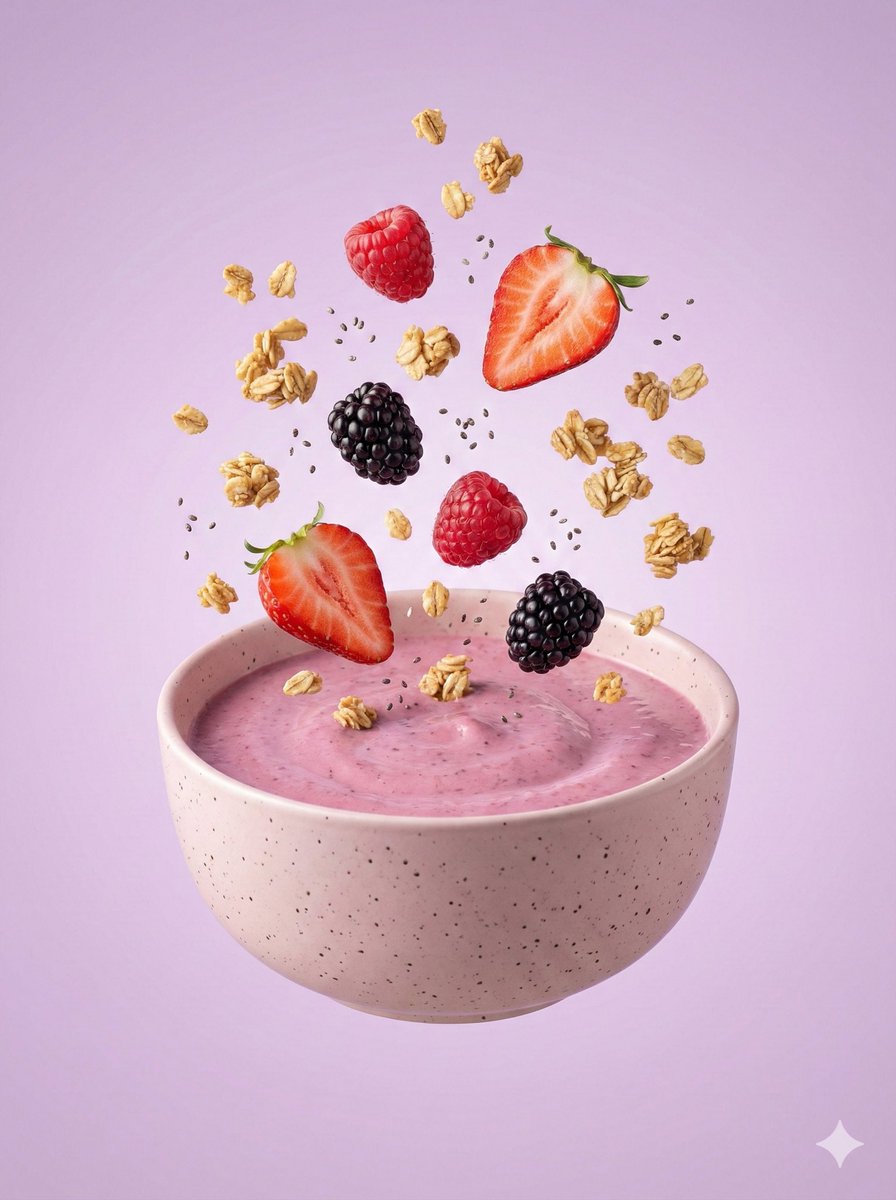 E-commerce Main Image - Hyper-Realistic Berry Smoothie Explosion Food Photography Prompt — output 1