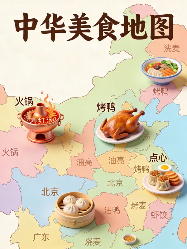 Chinese Food Map Infographic Poster — output 1