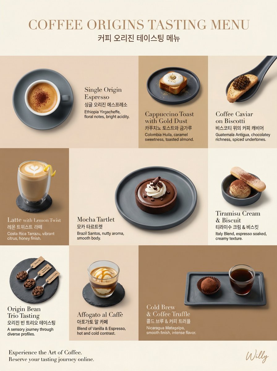 Luxury Coffee Tasting Menu Layout Prompt — output 1