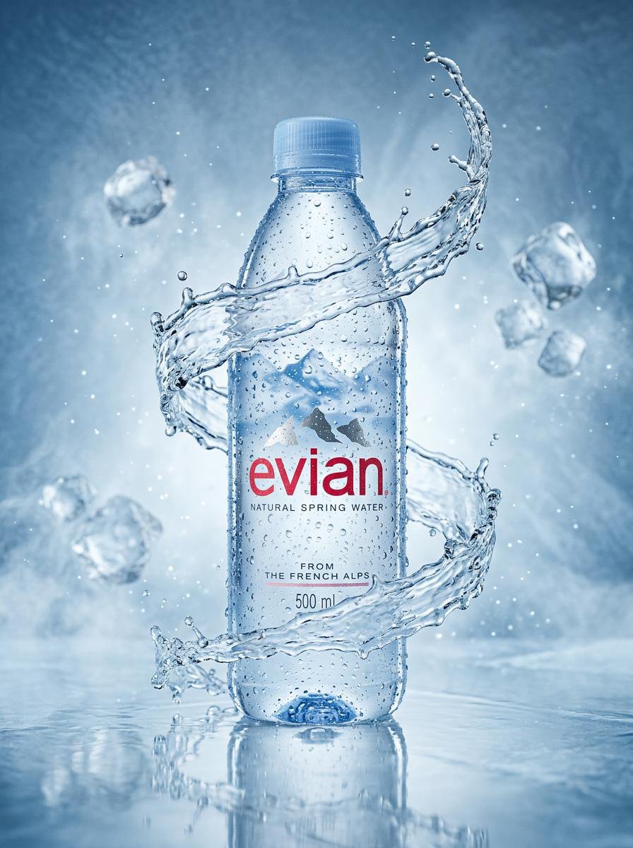 E-commerce Main Image - Luxury Water Bottle Product Photography — output 1