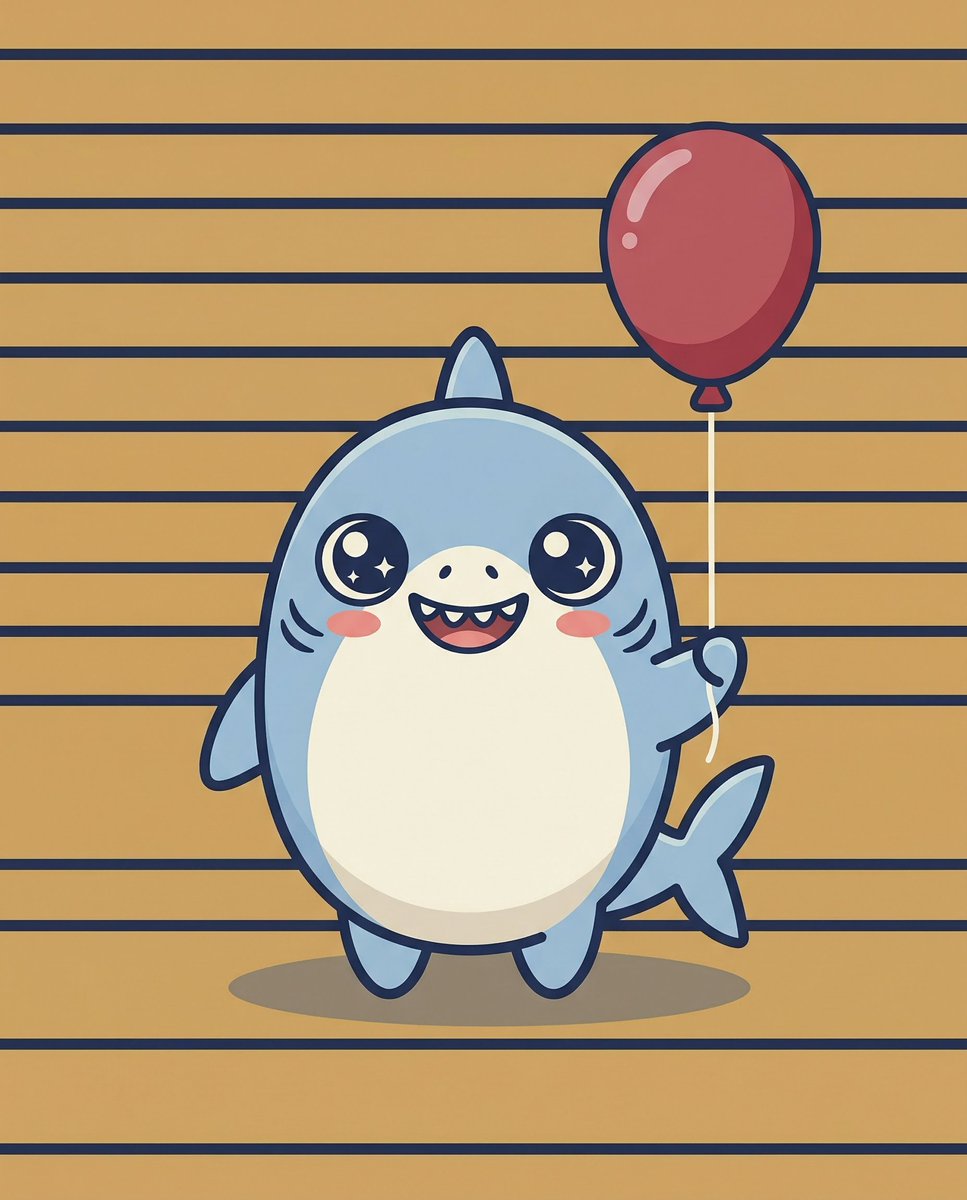 Game Asset - Kawaii Great White Shark Vector Prompt — output 1