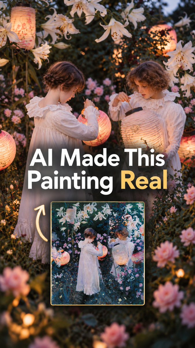 YouTube Thumbnail - AI Realism Thumbnail: Girls with Lanterns — output 1