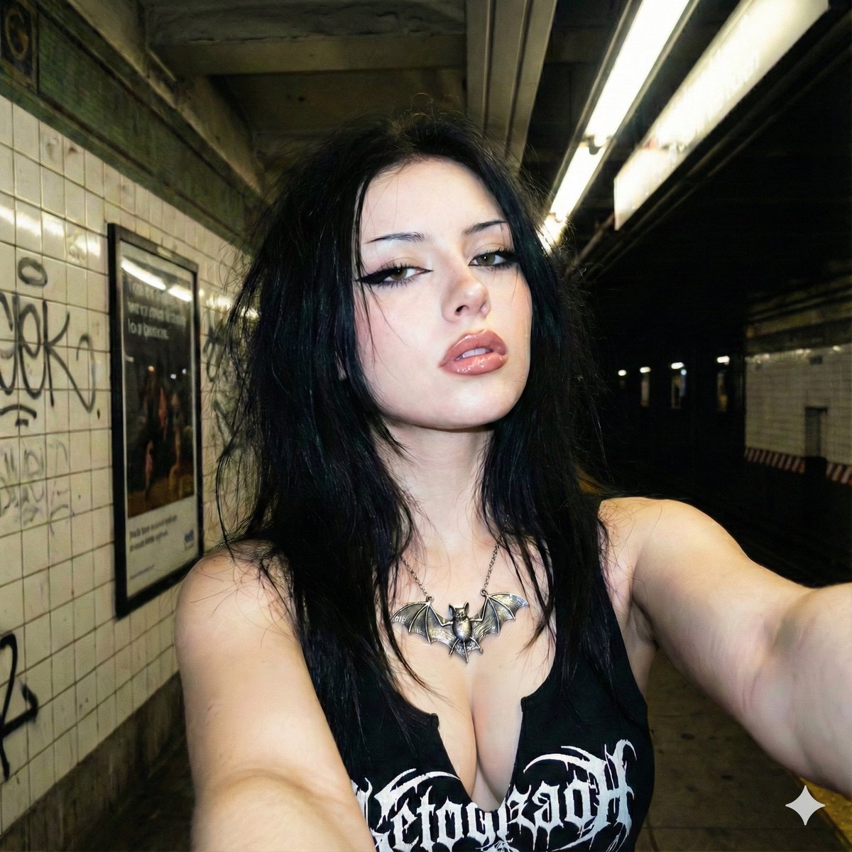 Y2K Grunge Subway Selfie Image Analysis Prompt — output 1