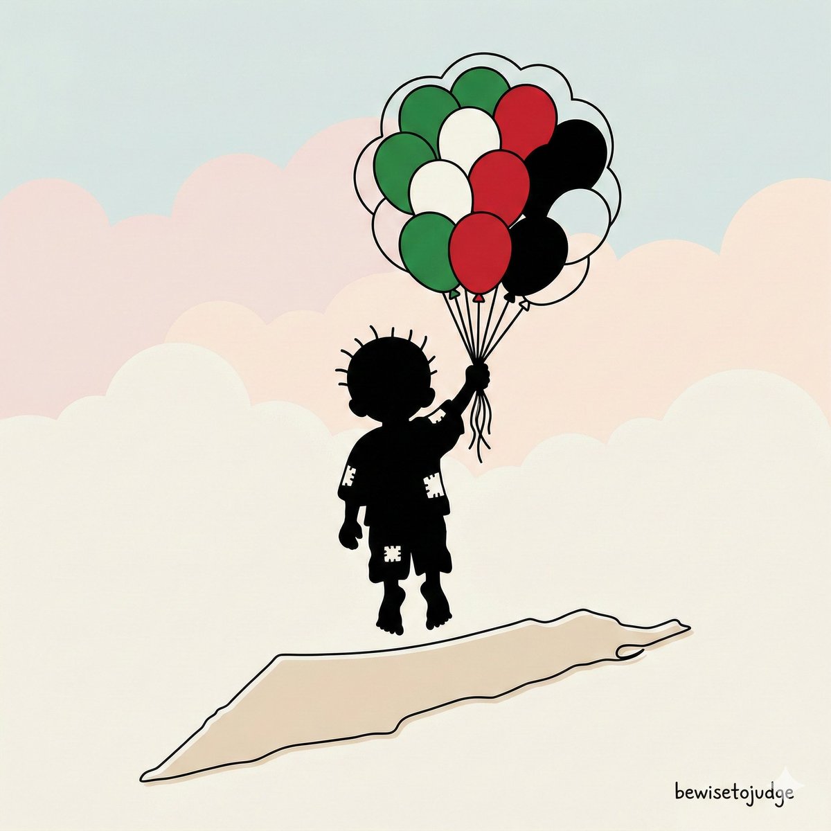 Minimalist Symbolic Illustration in Handala Style — output 1