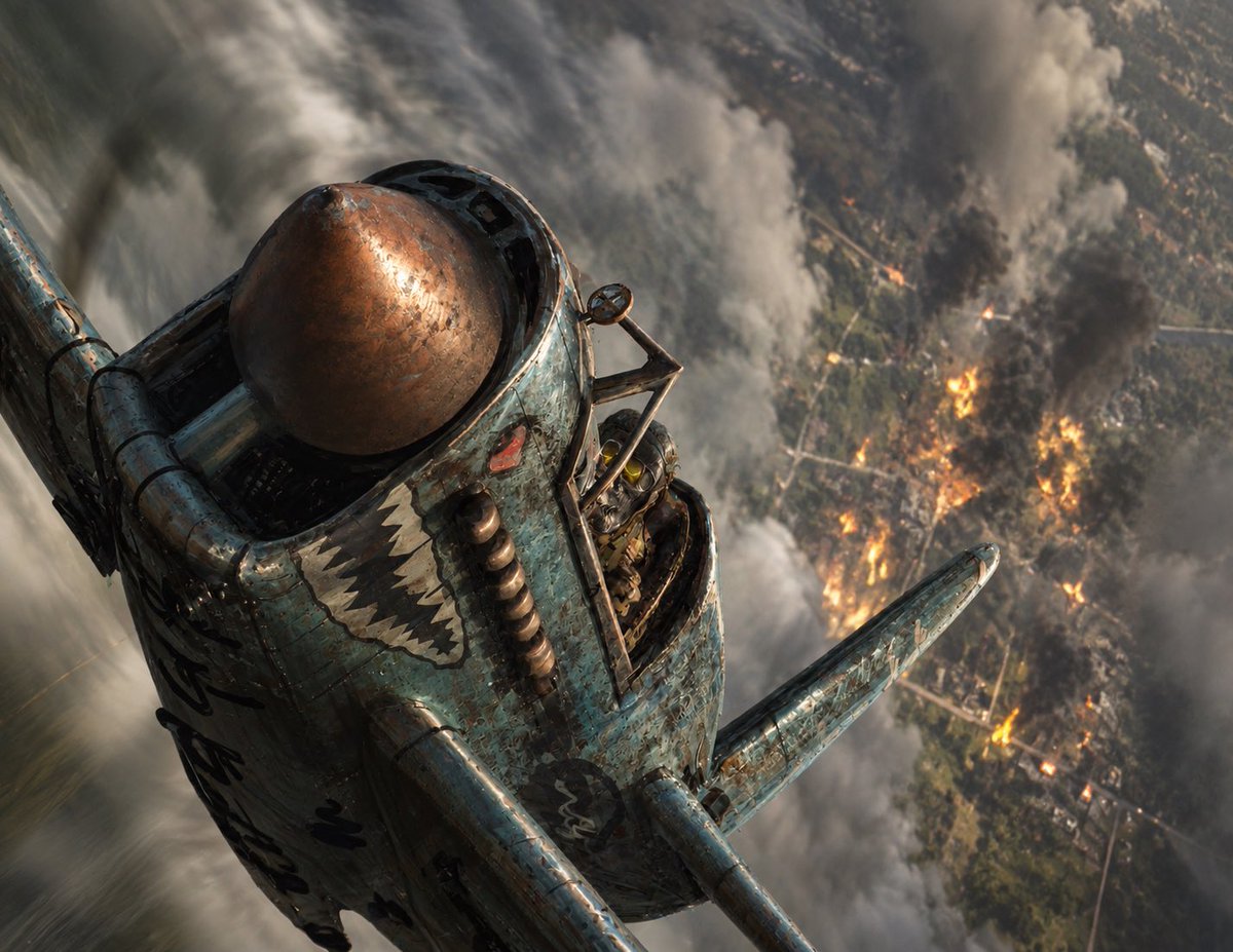 YouTube Thumbnail - Painterly Warplane to Photorealism — output 1