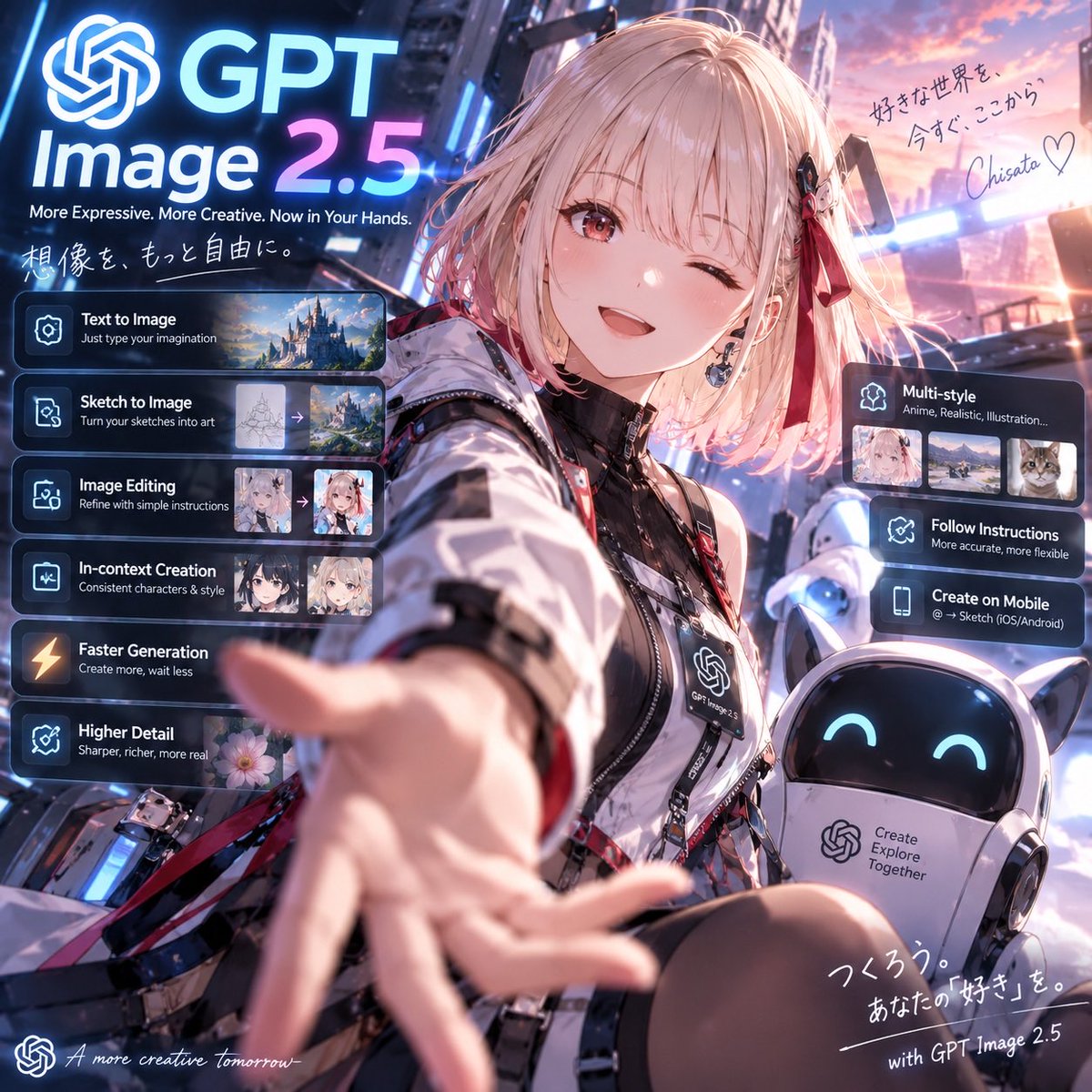 Product Marketing - GPT Image 2.5 Anime Launch Poster — output 1