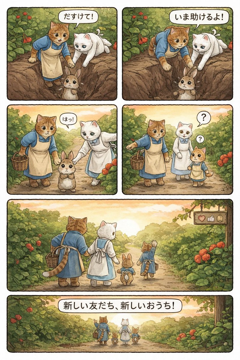 Comic / Storyboard - Converting Video to 4-Panel Manga — output 1