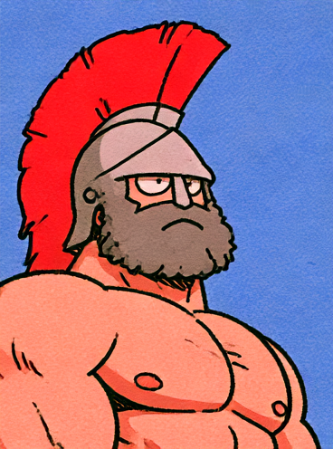 Comic / Storyboard - Cartoon Spartan Warrior Bust — output 1