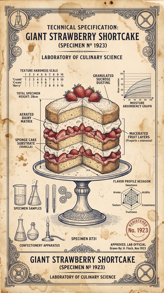 Infographic / Edu Visual - Vintage Scientific Blueprint Dessert — output 1
