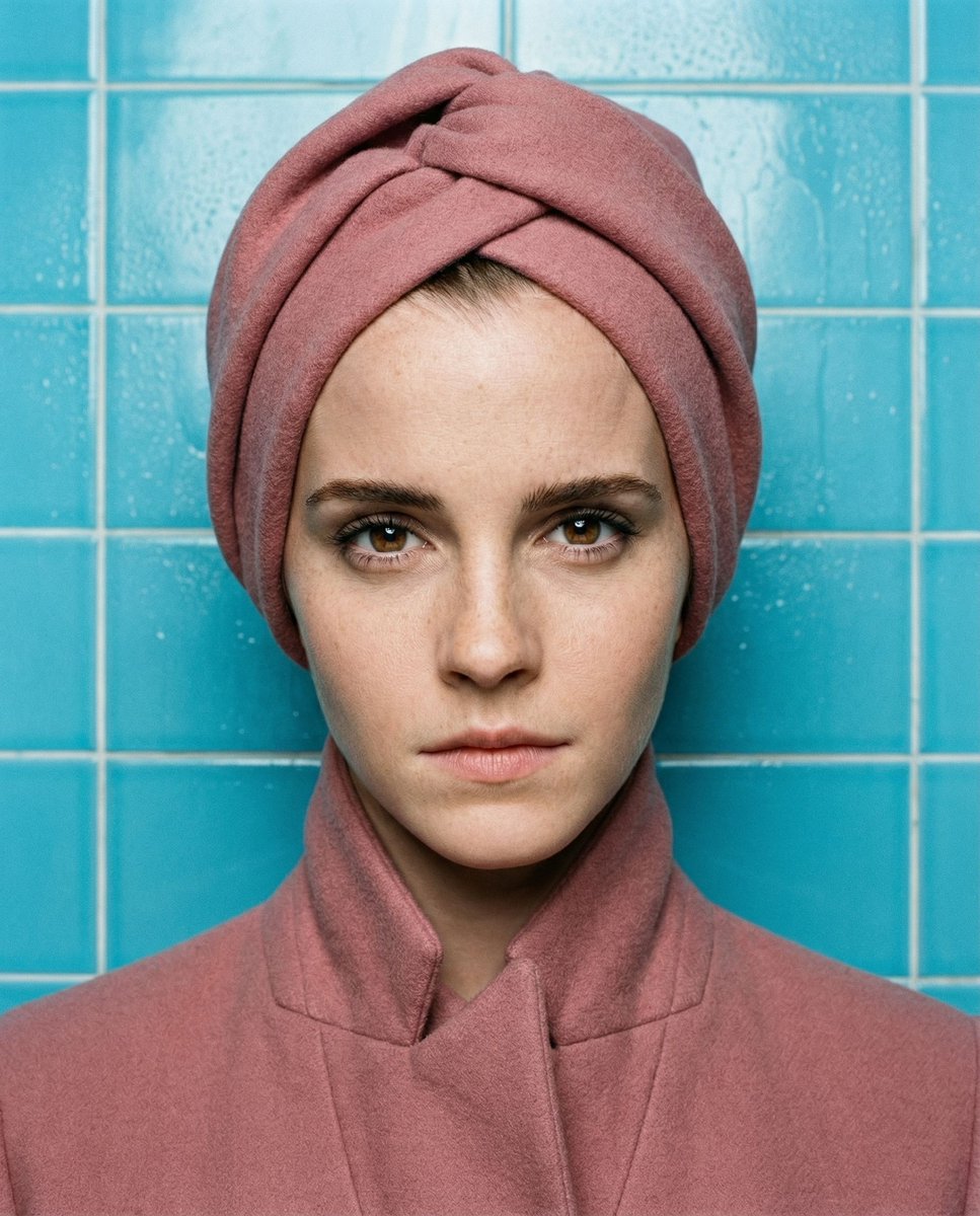 Profile / Avatar - High-Concept Editorial Portrait in Dusty Rose — output 1
