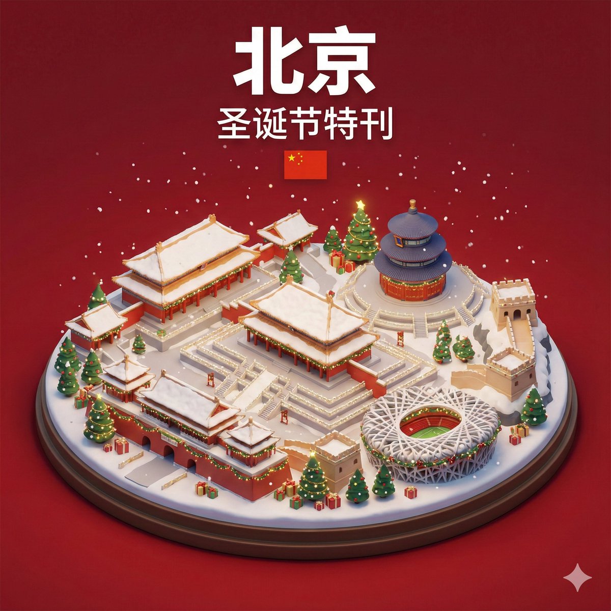 Social Media Post - Isometric 3D Miniature City Diorama with Holiday Theme — output 1