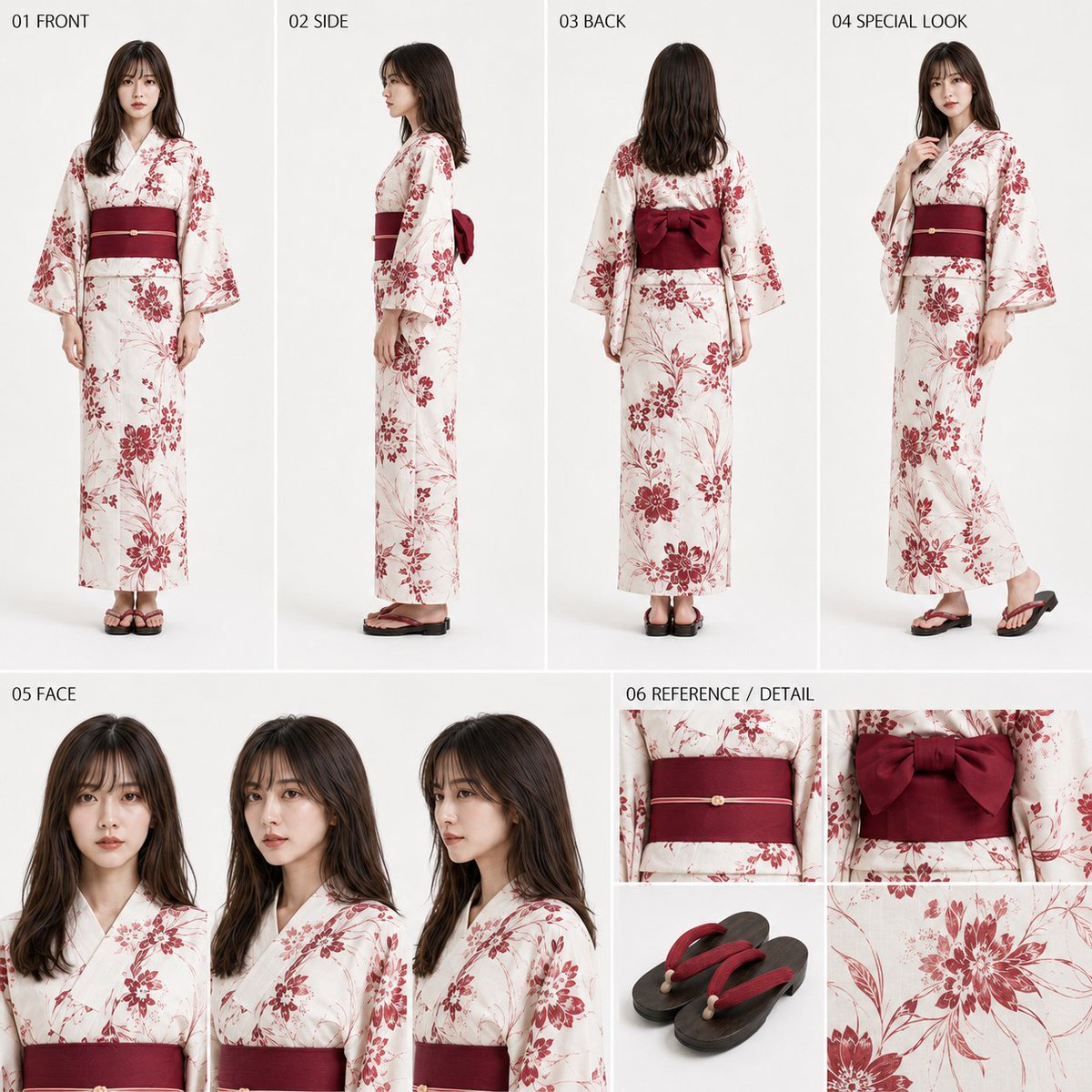 Comic / Storyboard - Yukata Character Sheet Generator — output 1