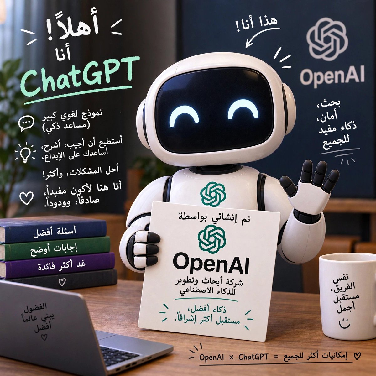 Social Media Post - Arabic ChatGPT Robot OpenAI Poster — output 1
