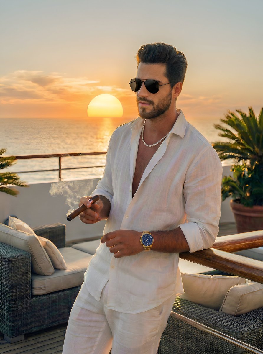Cinematic Golden Hour Portrait on a Luxury Yacht — output 1