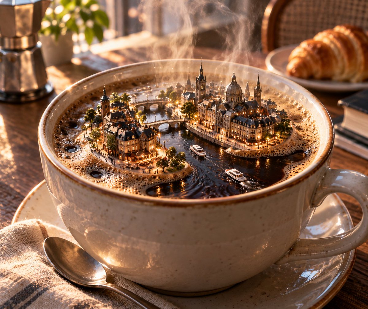 Product Marketing - Miniature city in coffee cup — output 1