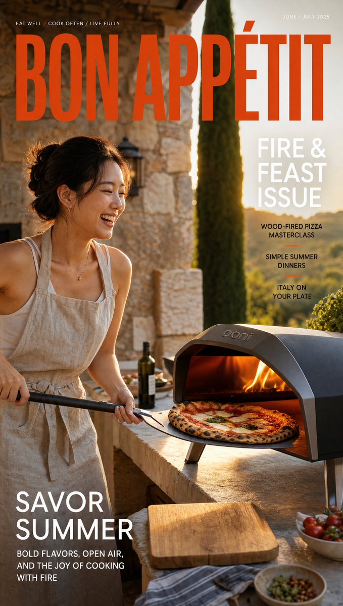 Product Marketing - Outdoor Pizza Lifestyle Magazine Cover — output 1