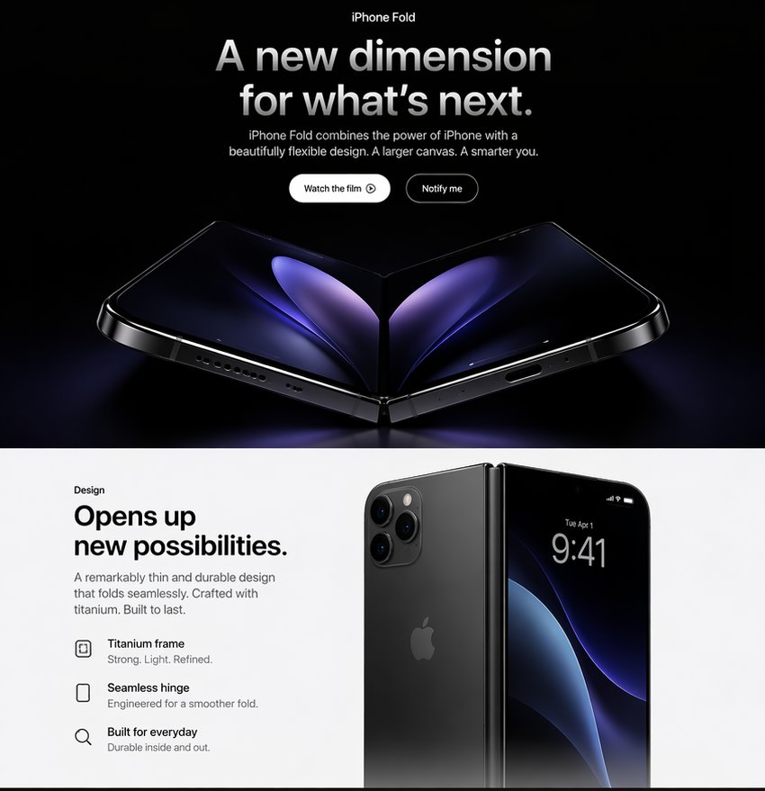 Product Marketing - Apple-Style iPhone Fold Landing Page — output 1