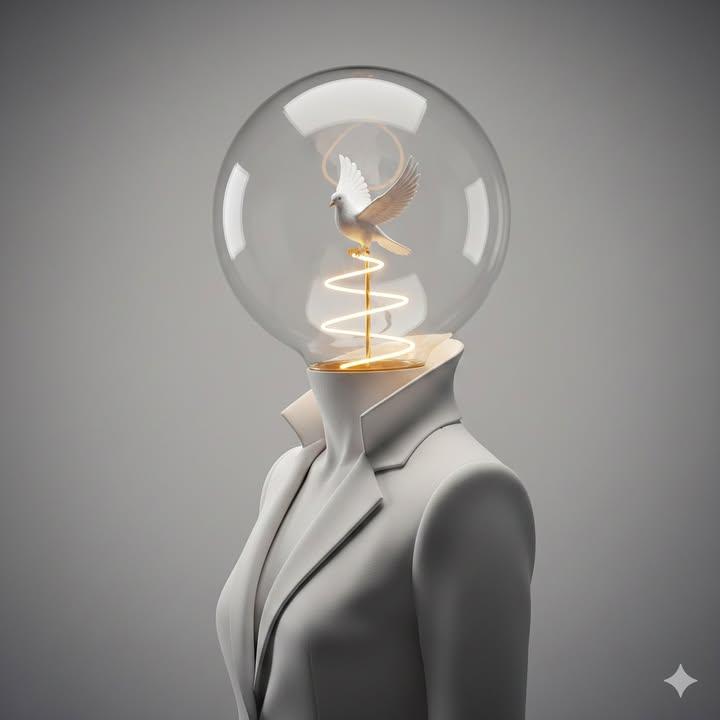 Surreal Conceptual Art Prompt: Light Bulb Mannequin — output 1