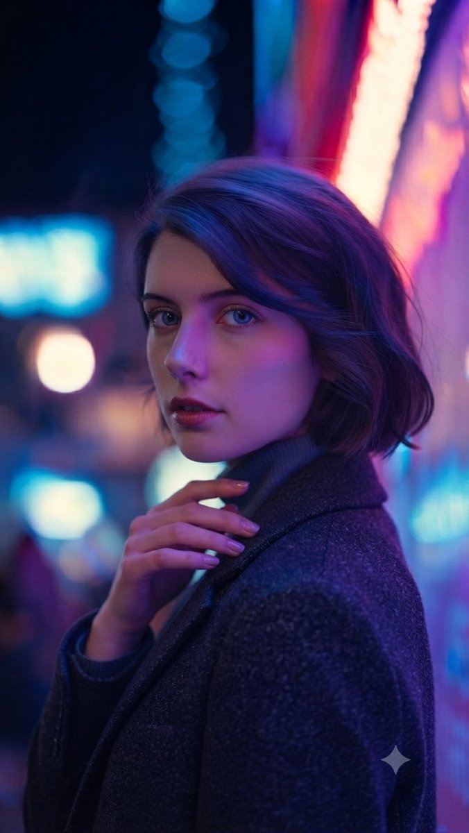 Profile / Avatar - Neon City Cyber-Noir Portrait — output 1