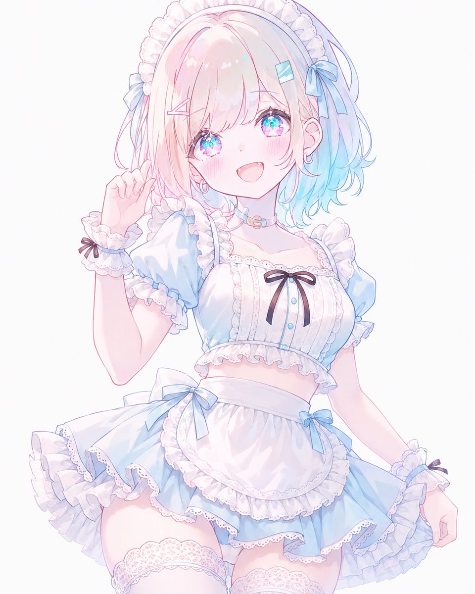 Profile / Avatar - Pastel Blue Frilly Maid Girl — output 1