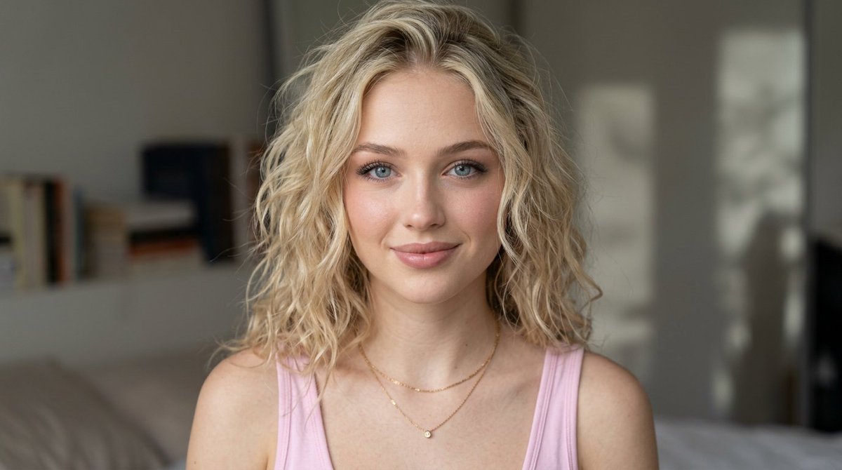 Profile / Avatar - Young Woman in Pink Tank Top — output 1