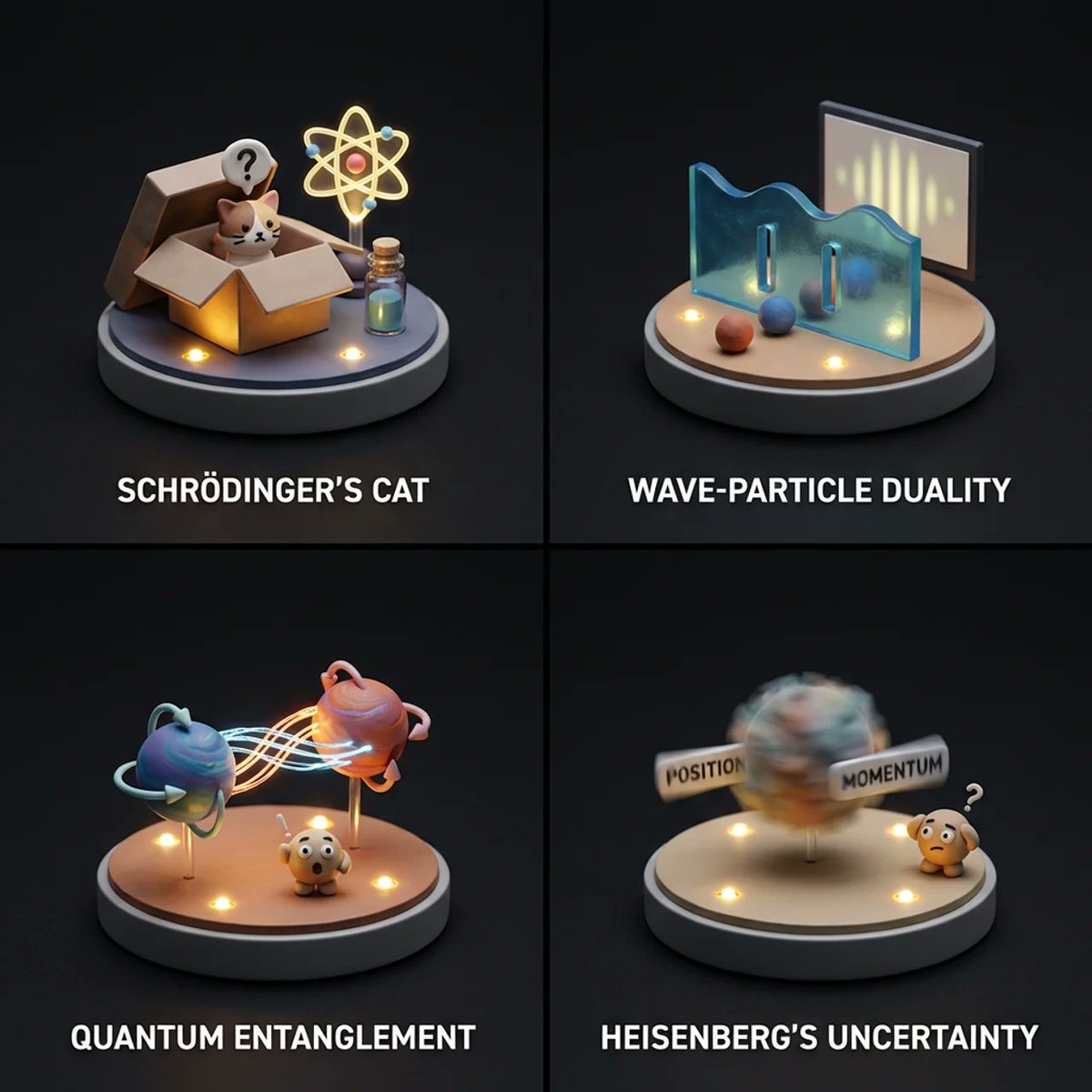 Infographic / Edu Visual - Visualizing Quantum Mechanics with Diorama Style — output 1