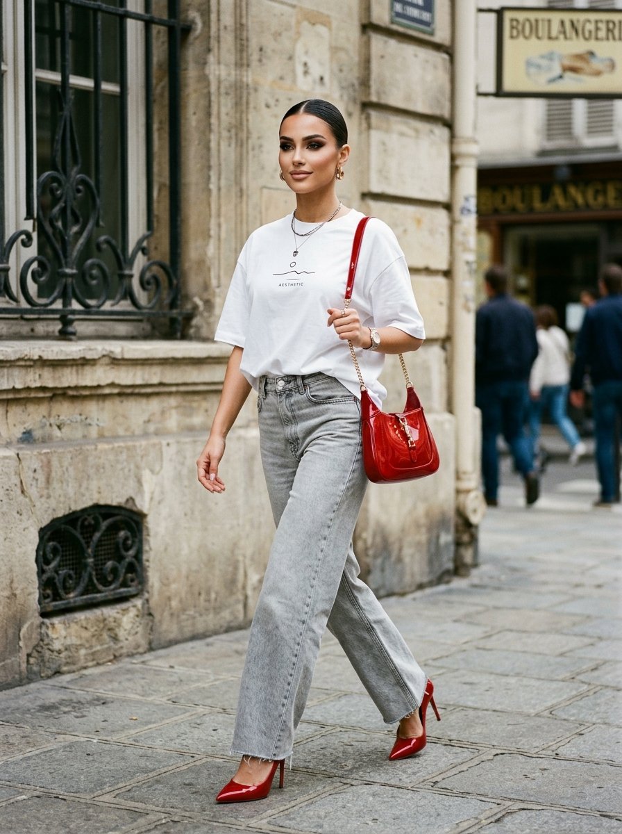 Social Media Post - Urban Street Fashion with Red Accents — output 1