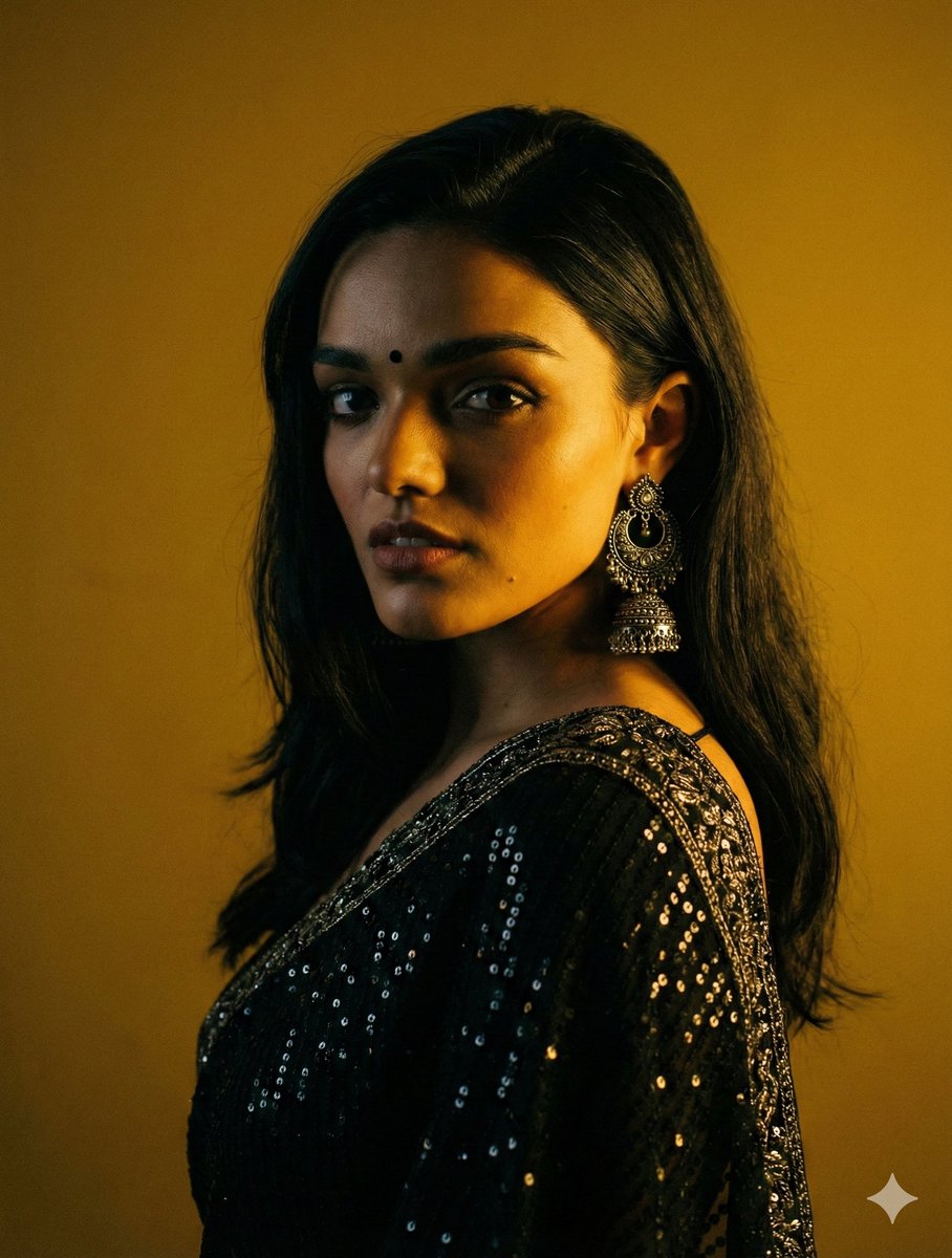 Cinematic Chiaroscuro Portrait in Saree — output 1
