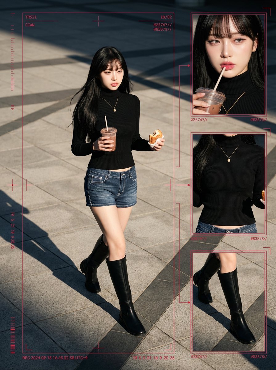 Cyber-Grunge Surveillance Fashion Editorial Prompt (Japanese Woman) — output 1