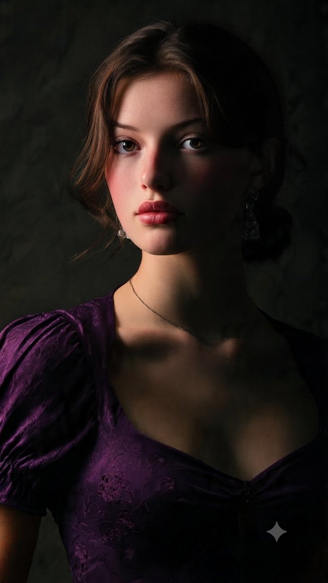 Profile / Avatar - Chiaroscuro Renaissance Purple Dress Portrait — output 1